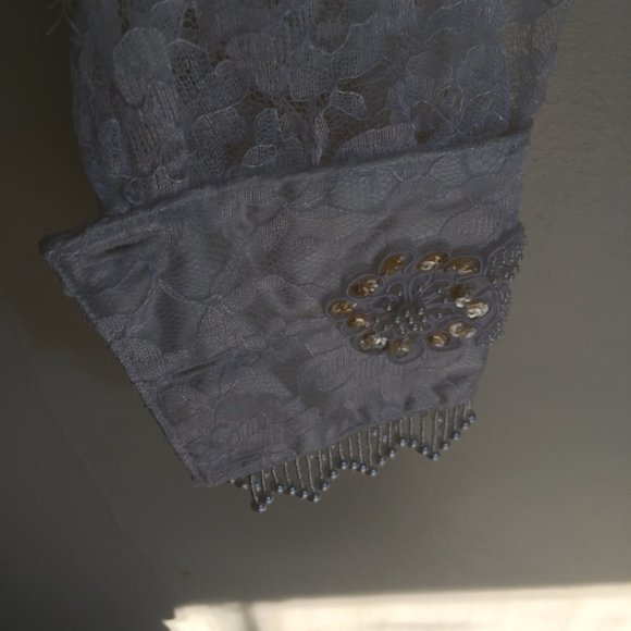 Lilia Smitty Vintage White Lace Beaded Sequin Top Size 3/4 - Picture 7 of 9